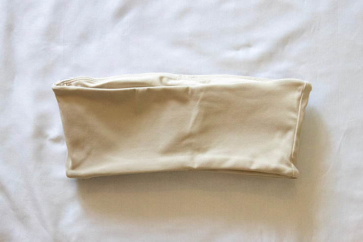 Folded cream womens tube top