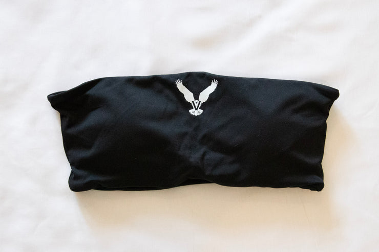 front of black tube top with Raven Logo