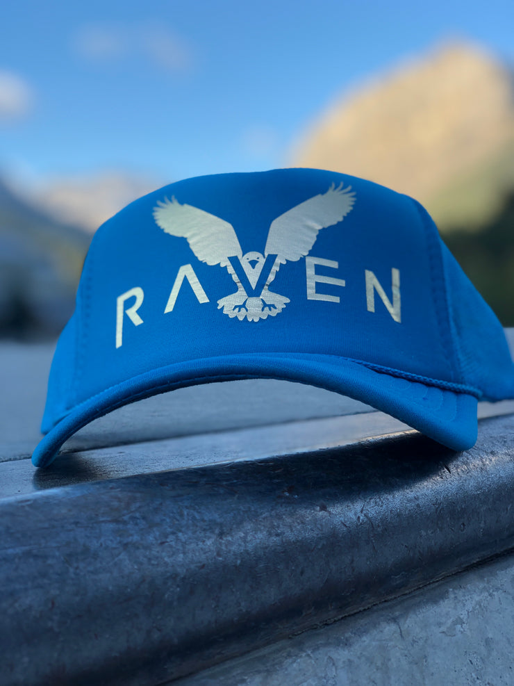 Blue Gold Leaf Raven Snapback Hat